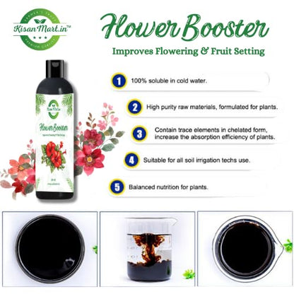 Kisanmart Flower Booster 100ml | Bloom Enhancer & Plant Nutrient Solution | Promotes More Flowers, Healthy Growth & Vibrant Blooms | Ideal for Indoor & Outdoor Plants, Garden & Pots