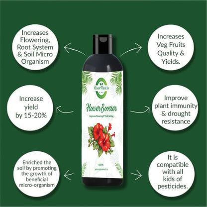 Kisanmart Flower Booster 100ml | Bloom Enhancer & Plant Nutrient Solution | Promotes More Flowers, Healthy Growth & Vibrant Blooms | Ideal for Indoor & Outdoor Plants, Garden & Pots