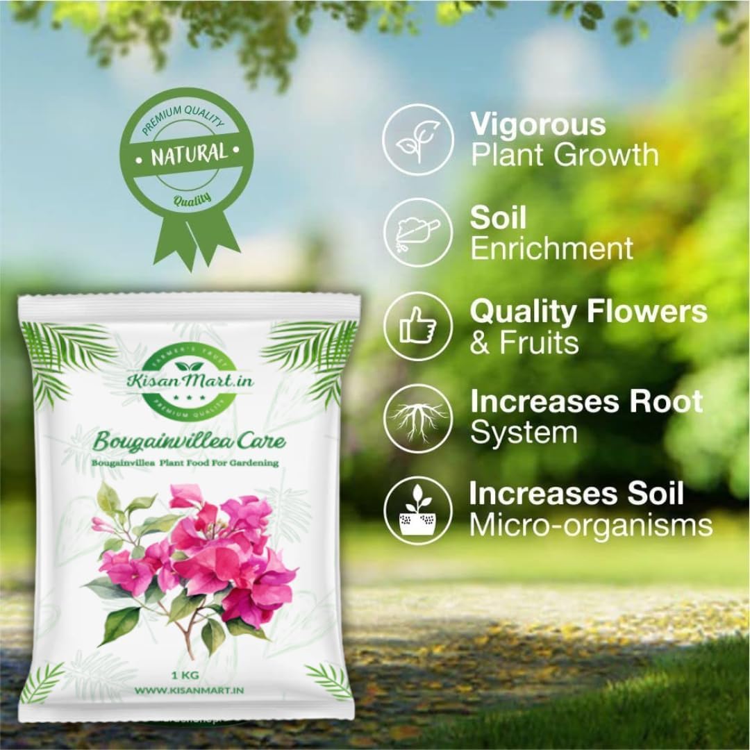 Kisanmart Bougainvillea Care – 100% Organic Flower Booster | Enhances Growth, Boosts Blooms & Strengthens Roots | Ideal for Home Gardens & Outdoor Plants