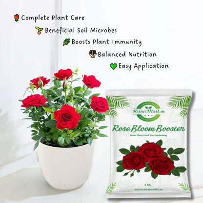 Kisanmart Rose Bloom Booster Organic Essential Plant Food for Rose Plants | For all varieties | Flower Booster Granules | Organic Fertilizer