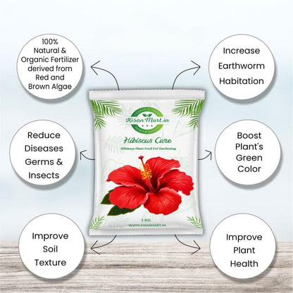 Kisanmart Hibiscus Care – 100% Organic Flower Booster for Healthy Growth & More Blooms | Enhances Root Strength, Increases Bud Formation, Improves Soil Fertility & Plant Immunity