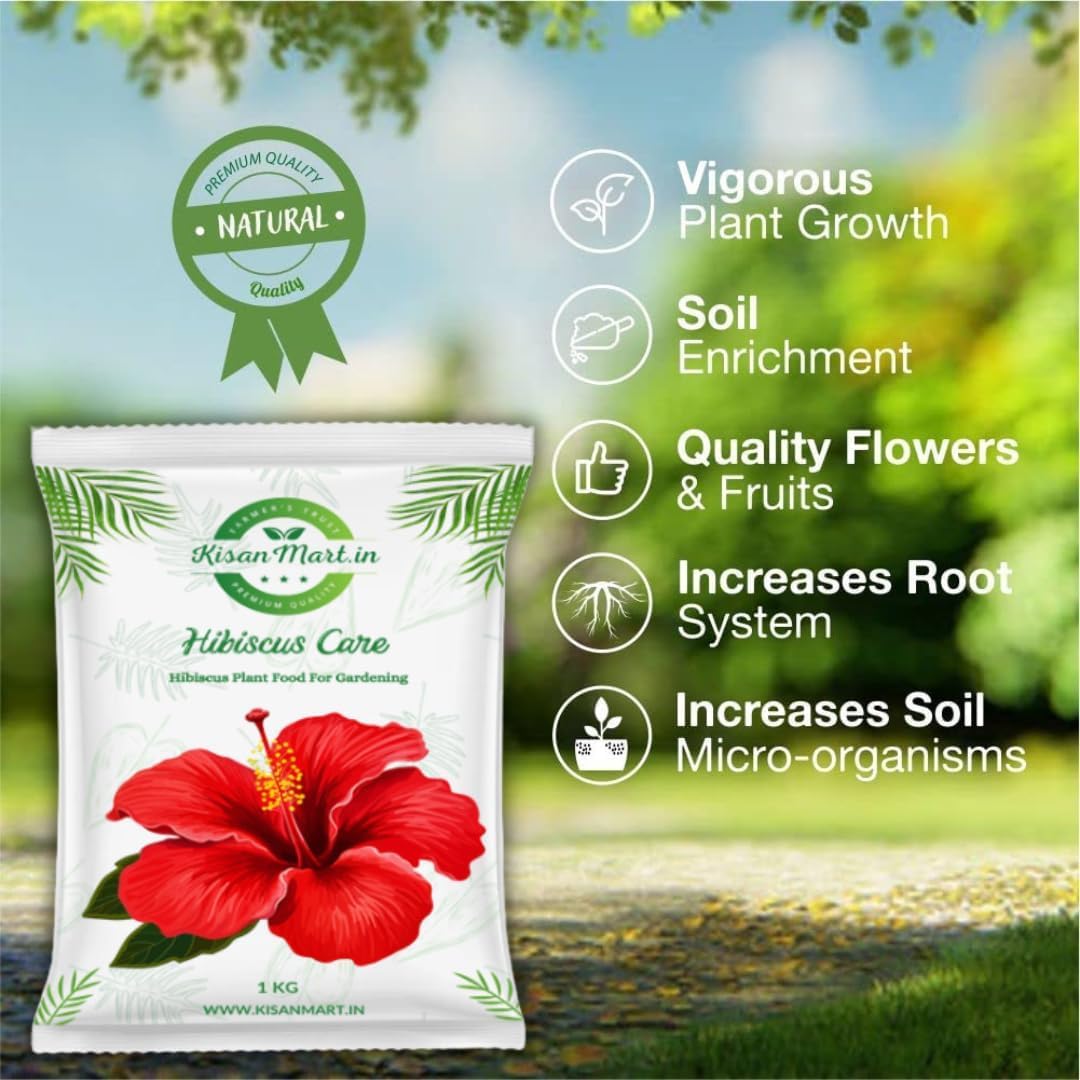Kisanmart Hibiscus Care – 100% Organic Flower Booster for Healthy Growth & More Blooms | Enhances Root Strength, Increases Bud Formation, Improves Soil Fertility & Plant Immunity