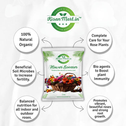 Kisanmart Flower Booster – Organic Bloom Enhancer for More Flowers & Healthier Plants | Increases Bud Formation, Improves Soil Fertility, Chemical-Free & Easy to Use